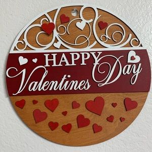 Hand Crafted Wooden Door Hanger Laser Cut
“Happy Valentines Day”